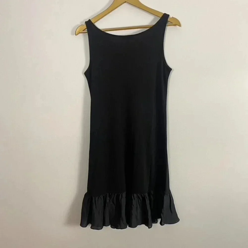 Eileen Fisher Black Silk Slip Dress